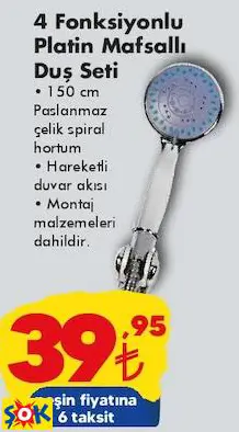 4 FONKSİYONLU PLATİN MAFSALLI DUŞ SETİ